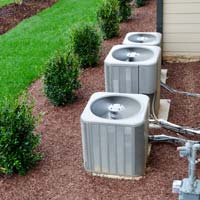 Aerial view of three air conditioners